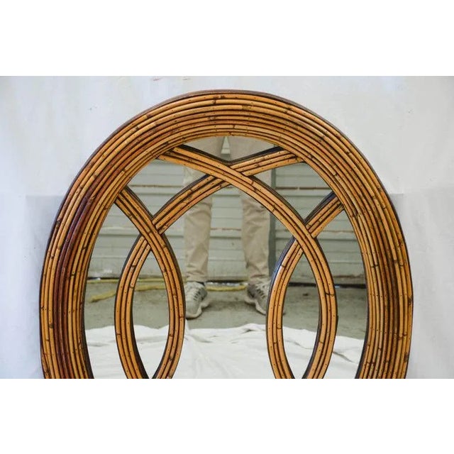 Mid Century Rattan Mirror For Sale In Houston - Image 6 of 10