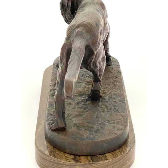 19th C. French Bronze of a Hunting Dog in Landscape in the Style of Pj Mene For Sale - Image 10 of 11