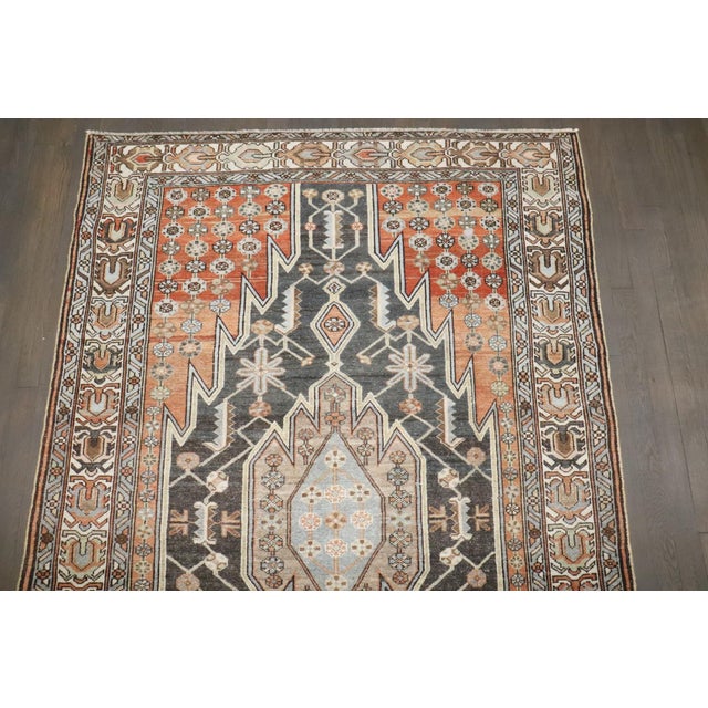 Red Mazlagan Accent Malayer Carpet For Sale - Image 8 of 9