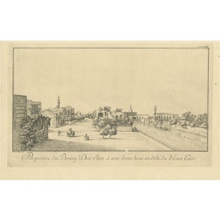 Norden, View of Deir el-Tin near Cairo Antique Egypt City, Engraving, 1755 For Sale