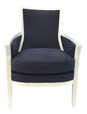 Transitional Navy and White Hickory Chair Breck Chair