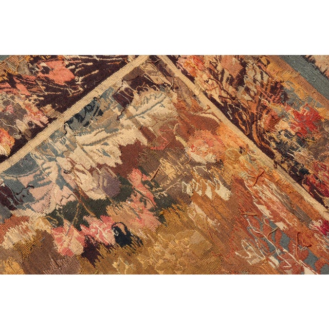 Antique French Tapestry With Woodland Landscape and Swan Design For Sale - Image 15 of 15