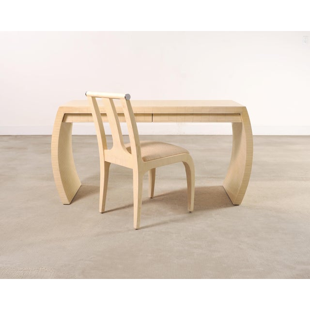 A stunning, and rare modern waterfall writing desk designed by Enrique Garcel for Jimeco. The design crafted after the...