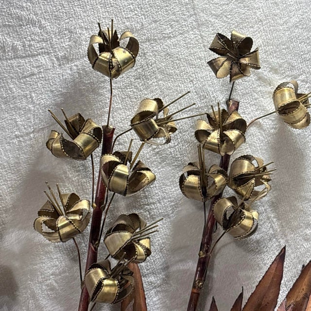 Curtis Jere VTG Curtis Jere Rare Agave Welded Brass & Copper Brutalist Sculpture 32x24x3 For Sale - Image 4 of 12