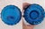 Vintage Mid-Century Modern Italian Art Glass Decanters, Cobalt Blue Ribbed & Emerald Green Empoli Style - a Pair For Sale - Image 12 of 12