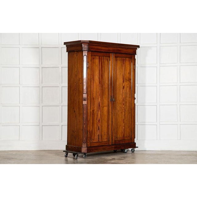 19th Century English Pine Christopher Wardrobe For Sale - Image 3 of 18