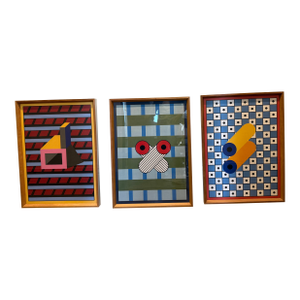 Set of 3 Framed Prints by Nathalie Du Pasquier