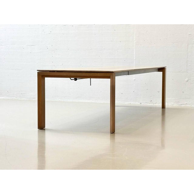 Large Dining Table in Knotted Oak with Integrated Insert Leaf from Seetal Swiss For Sale - Image 15 of 18