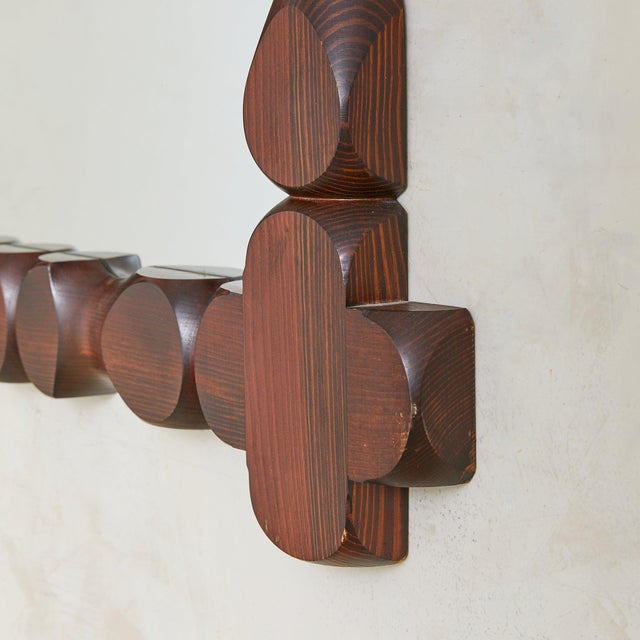 Swedish Pine Wall Mirror by Glas Mäster Markaryd No. 01, 1970s For Sale In Chicago - Image 6 of 9