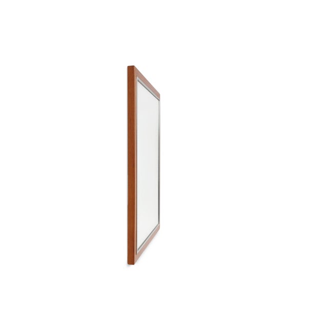 Brown Mid-Century Teak Mirror with Shelf from De Coene, Belgium, 1960s, Set of 2 For Sale - Image 8 of 16