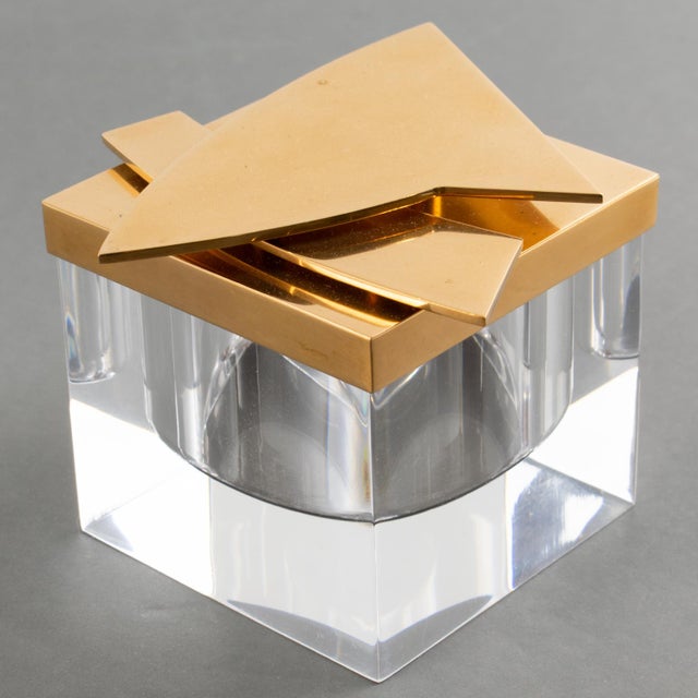 Giorgio Facchini Limited Edition Lucite and Brass Box, Circa 1970 For Sale - Image 10 of 13