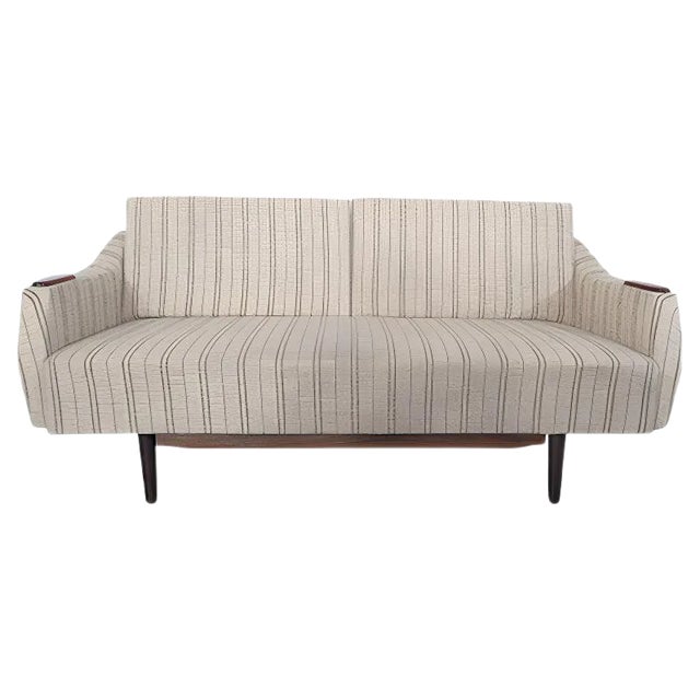 Swedish Teak and Wool Sofa Daybed, 1950s For Sale