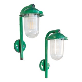 Green Metal Sconces from Artemide, 1970s, Set of 2 For Sale