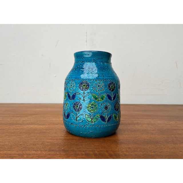 Mid-Century Modern Flower Design Pottery Vase by Aldo Londi for Bitossi, Italy, 1960s For Sale - Image 9 of 16