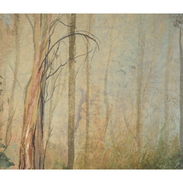 Paper Misty Forest, 1970s Landscape by Gary Hicks For Sale - Image 7 of 11