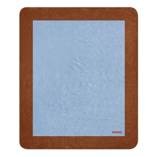 Boreal Blanket with Brown/Light Blue Frame by Moanne For Sale