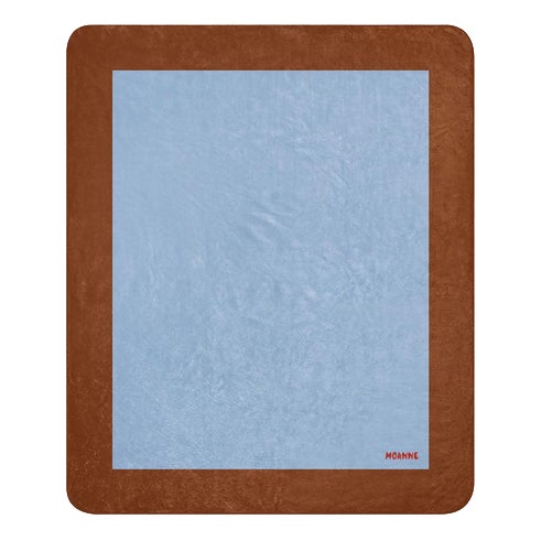 Boreal Blanket with Brown/Light Blue Frame by Moanne For Sale
