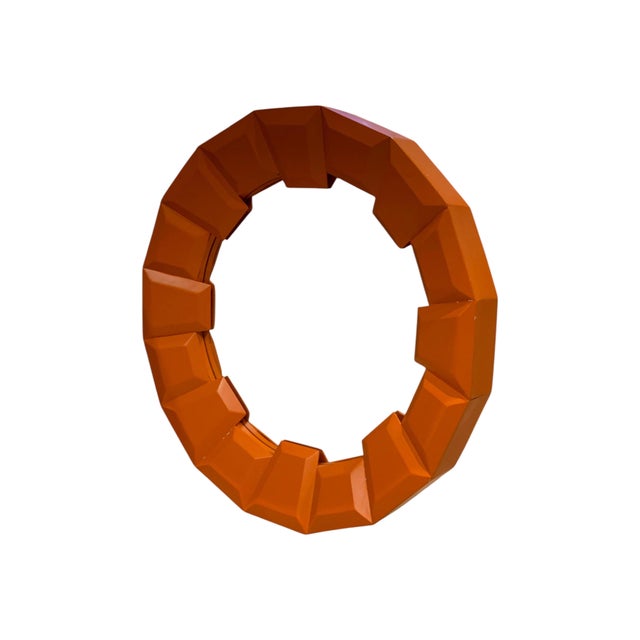 2000 - 2009 Large Abstract Orange Over Mantel Wall Mirror from Theodore Alexander, 2000s For Sale - Image 5 of 10