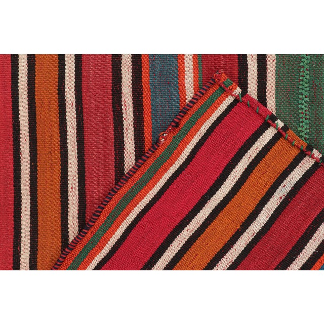 Textile Vintage Persian Kilim in Polychromatic Stripes by Rug & Kilim For Sale - Image 7 of 7