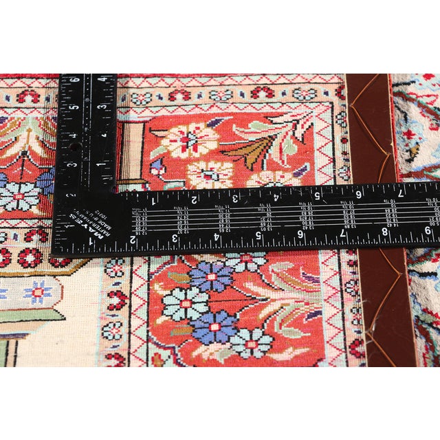 Vintage Persian Silk Qum Prayer Rug - 03'06 X 05'00 For Sale In Dallas - Image 6 of 9