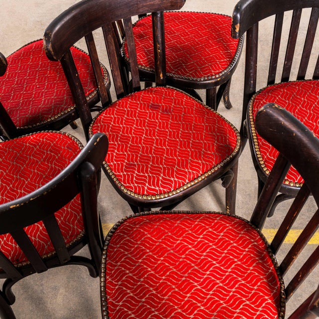 Black Ebonised Cafe Chairs, 1950s, Set of 6 For Sale - Image 8 of 11