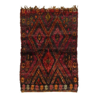Vintage Moroccan Berber Rug in Dark Red & Orange by Rug & Kilim, 1950-1959 For Sale