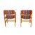 Vintage Mid Century Modern Danish Teak Armchairs Pendleton Wool Fabric 1970 - A Pair For Sale - Image 11 of 12
