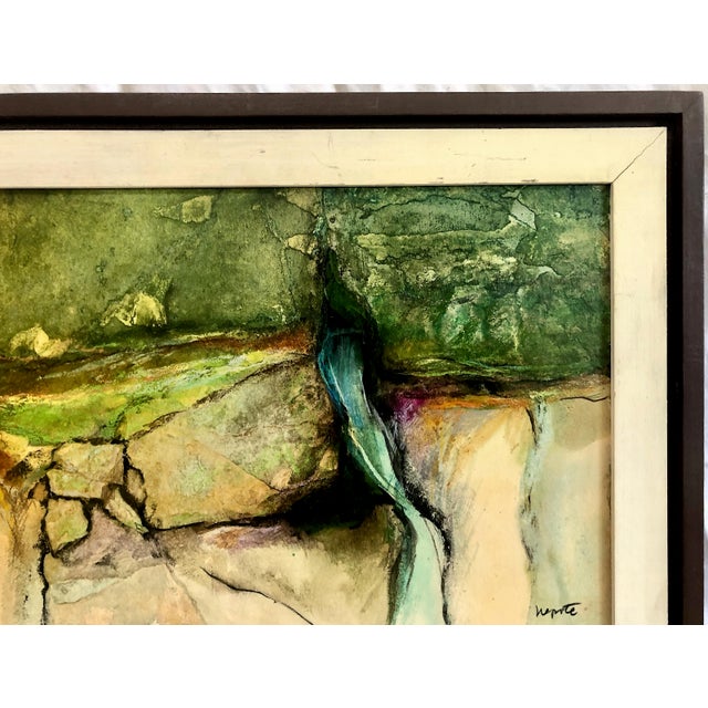 Mid 20th Century Abstract Watercolor “Stream Cliff Cascade” by Alexander Nepote (1913–1986) For Sale - Image 5 of 10