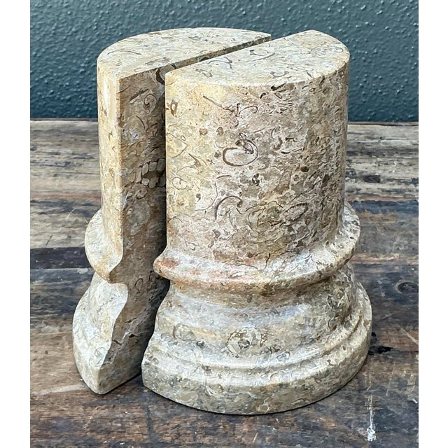 Vintage Marble Column Bookends – Set of 2 For Sale - Image 9 of 12