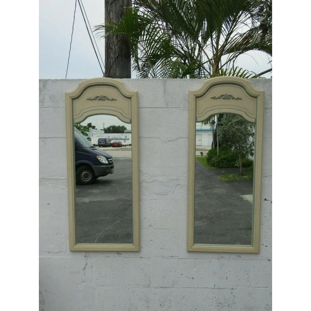 French Distressed Painted Wall Bathroom Vanity Mirrors by Dixie - Pair For Sale In Miami - Image 6 of 8