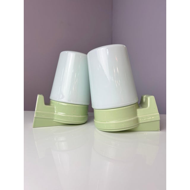 Light Green Model 6070 Wall Lamps by Sigvard Bernadotte for IFÖ, Set of 2 For Sale - Image 3 of 10