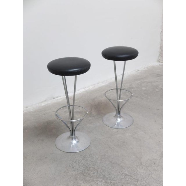 Modern Danish Modern Bar Stools by Piet Hein for Fritz Hansen, 1960s, Set of 2 For Sale - Image 3 of 13