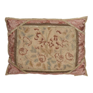 Antique French Needlepoint Tapestry Pillow For Sale