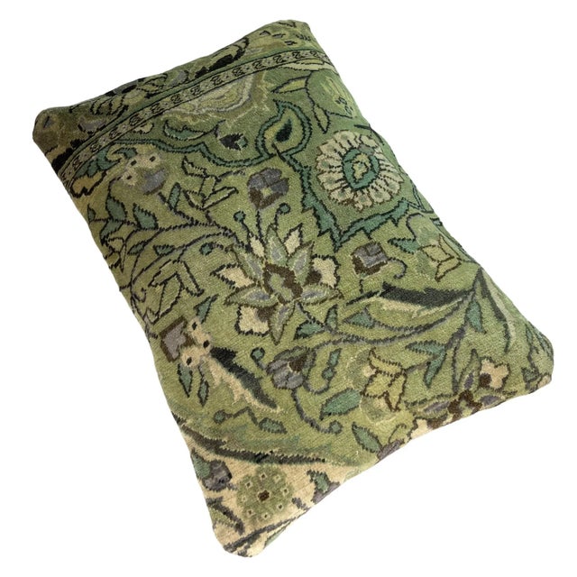 Green Vintage Turkish Handmade Cushion Cover For Sale - Image 8 of 11