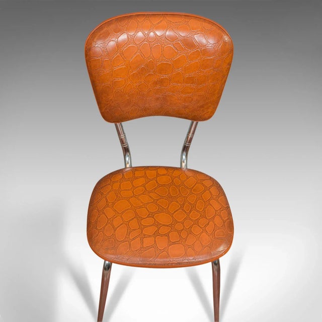 Brown 1960s French Faux Crocodile Upholstery Chairs - A Pair For Sale - Image 8 of 13