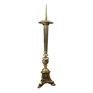 Early 20th Century Tall Brass Altar Candlestick