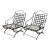 Pair of 1970s Wrought Iron Folding Patio Chairs by Hervé Baume | Outdoor Armchairs | France For Sale