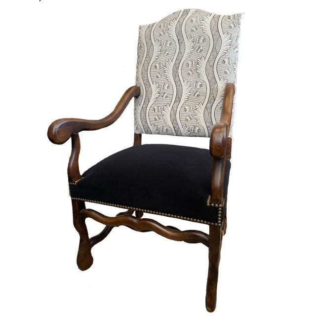 Wood 19th Century French Os De Mouton (Mutton Bone) Arm Chairs - Set of 4 For Sale - Image 7 of 8