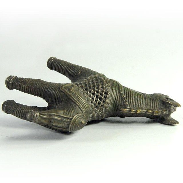Small Indian Metal Horse Dhokra Figurine For Sale - Image 3 of 8