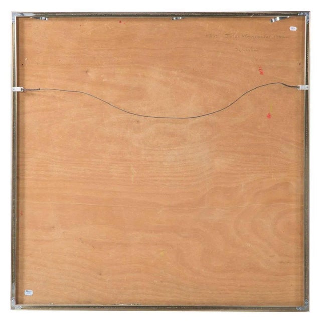 Op Art Yakov Kaszemacher, Israeli 1970s OP Art Kabbala Painting "Jerusalem, 5732" (Star of David) Judaica, 1972 For Sale - Image 3 of 5