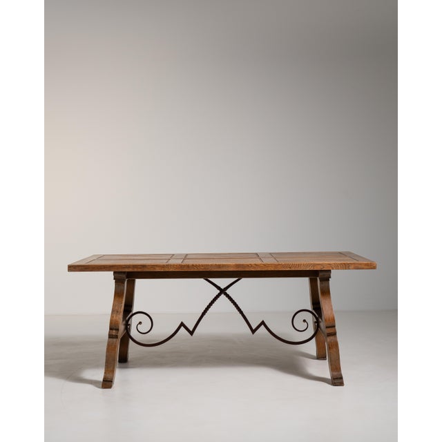 1960s Spanish Table with Iron Accents For Sale - Image 9 of 15
