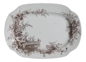 Antique "Edge, Malkin & Co" Staffordshire Aesthetic Movement Era Transferware Platter