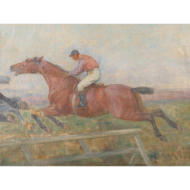 Late 19th Century Oil on Canvas Framed Painting Depicting a Horse Race by Lewis John Shonborn For Sale - Image 5 of 9