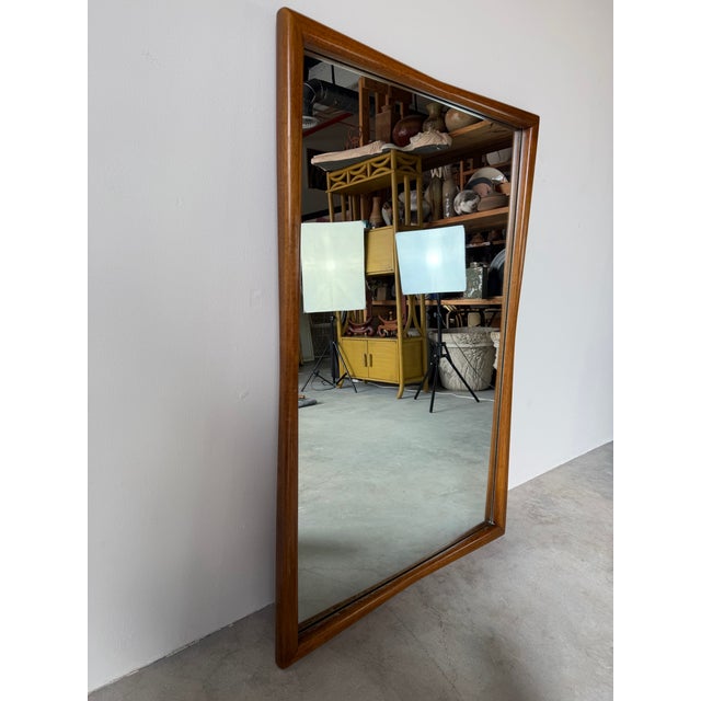 1970’s Mid-Century Modern Walnut Wall Mirror For Sale - Image 12 of 12