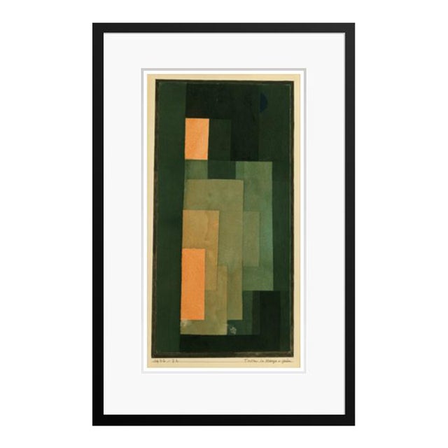 Paul Klee 'Tower in Orange and Green' Archival Pigment Print Framed in Black Reproduction For Sale