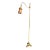 Vintage Brass Bridge Lamp With Glass Shade For Sale