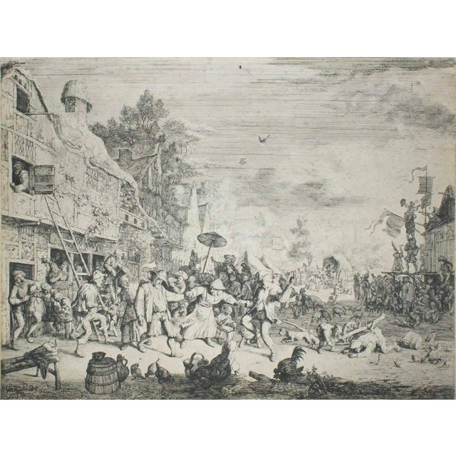 Signed and dated on the left lower margin of the plate: “Corn. Dusart fe. 1685”. On Netherlandish watermarked paper. Very...