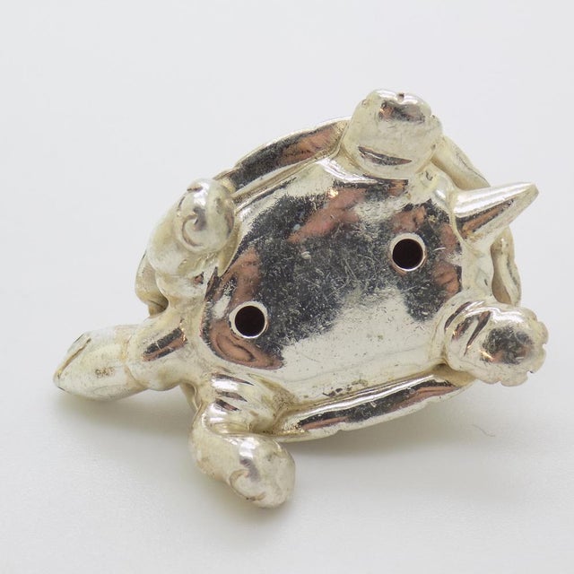 Silver Vintage Italian Handmade Sterling Silver 925 Enameled Turtle Figurine from Saturno, 1980s For Sale - Image 8 of 12