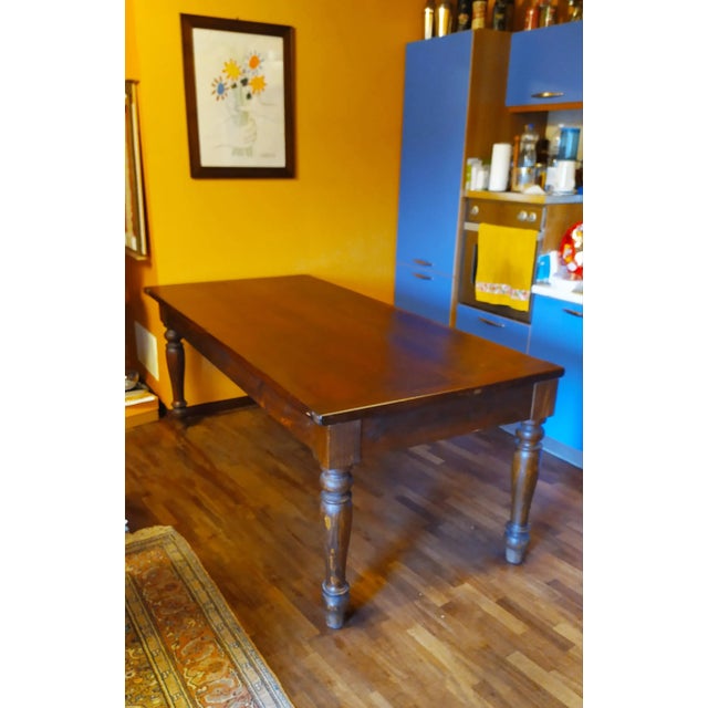 1920s Large Pinewood Bistro Table, 1920s For Sale - Image 5 of 5