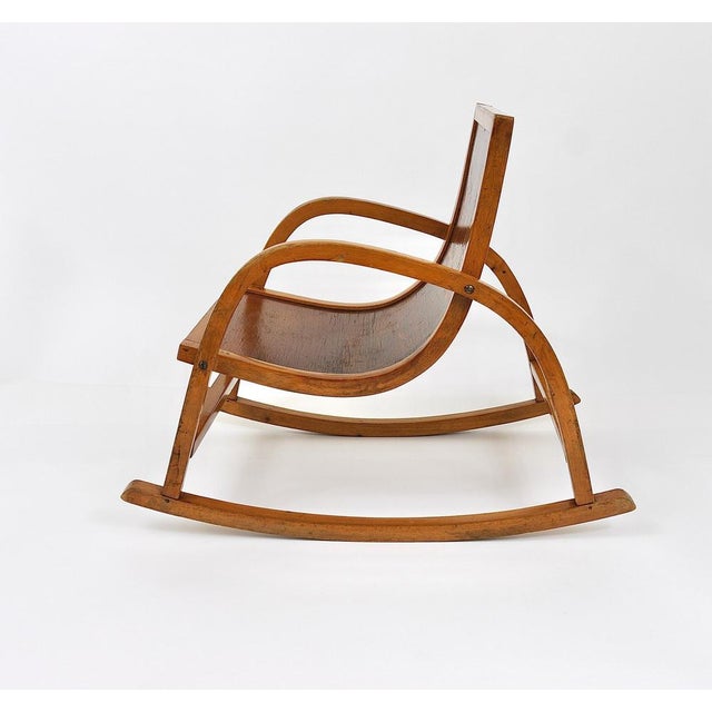 German Bauhaus Children's Rocking Chair in Bentwood, 1950s For Sale - Image 6 of 18